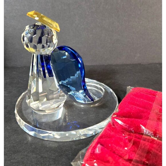 Partylite Sparkle Lite Crystal Angel P9773 Tealight Candle Holder Blue Wings - Picture 3 of 10